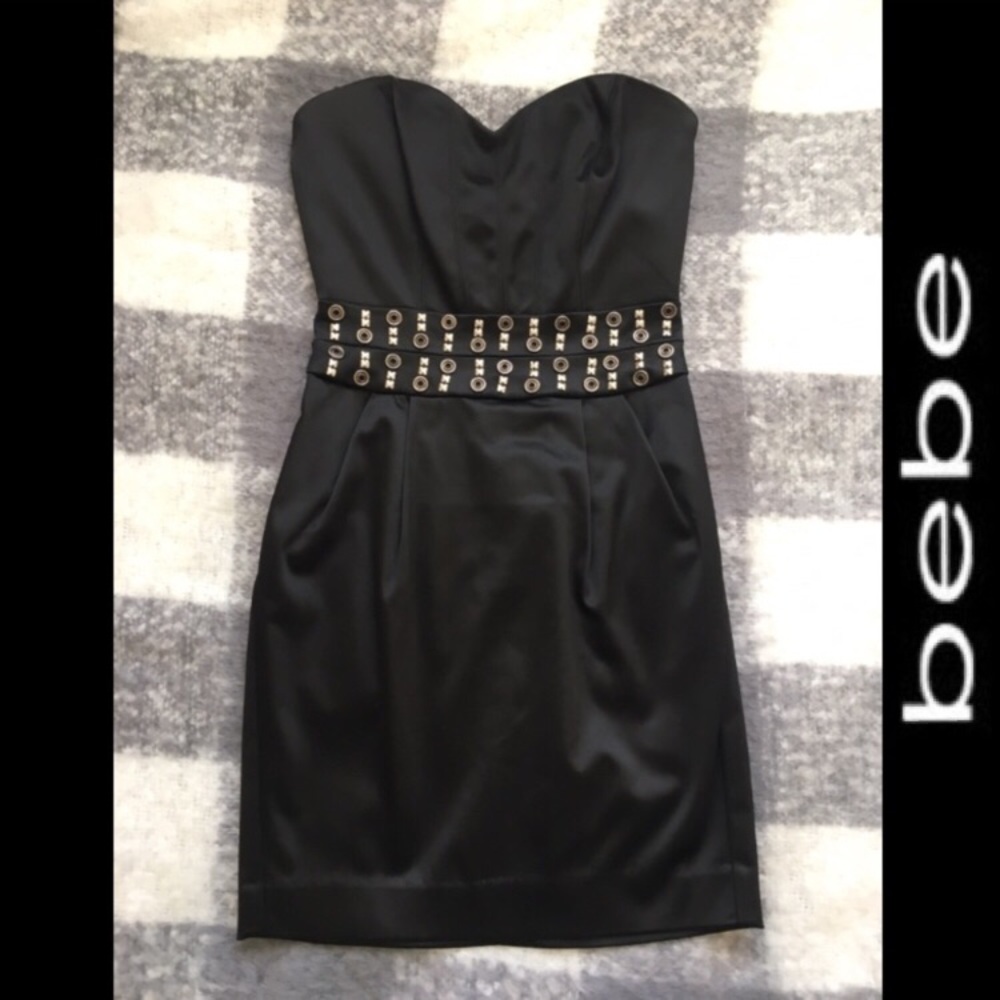 Bebe Studded Strapless Dress